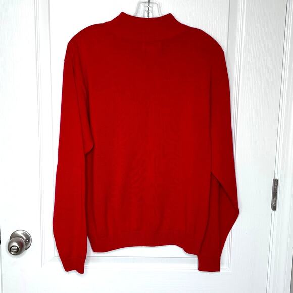 Vintage Pendleton Wms M Classic Red Cotton Knit Sweater Christmas Holiday Winter - Picture 2 of 8